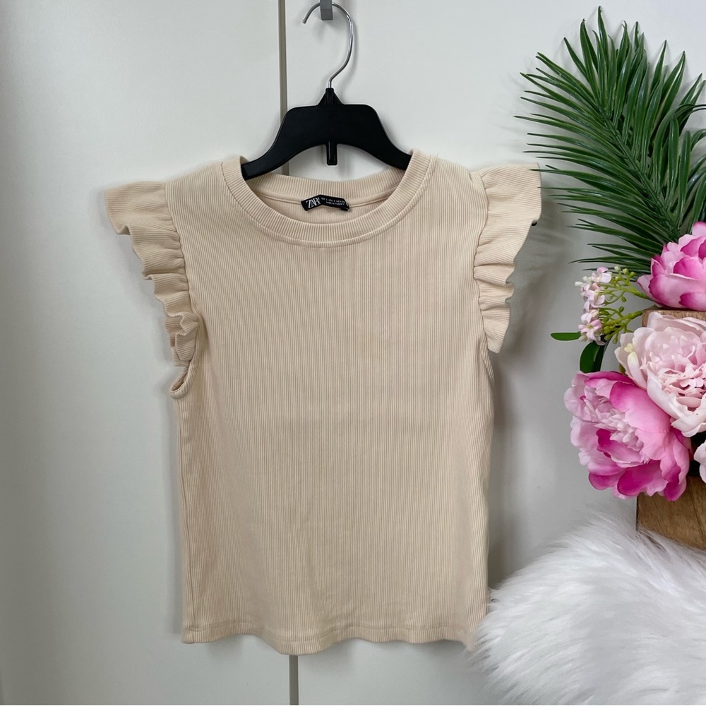 Zara Ruffled Sleeve Top